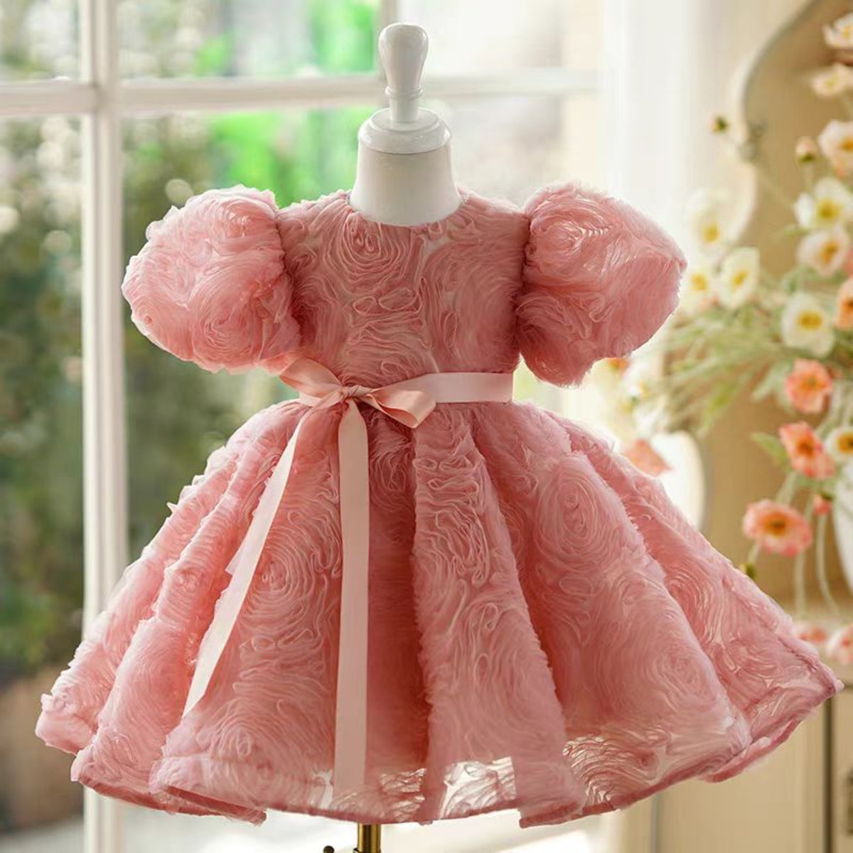 Jill Pink Girl Dress Kids 1st Toddler Birthday Party Holiday Gown J751