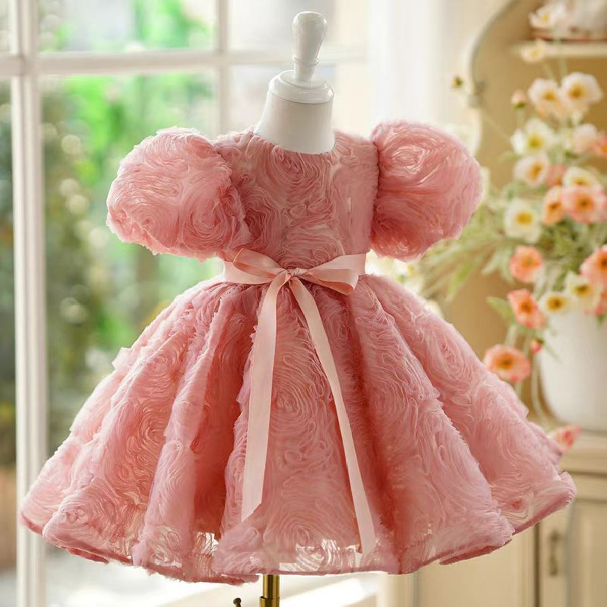 Jill Pink Girl Dress Kids 1st Toddler Birthday Party Holiday Gown J751