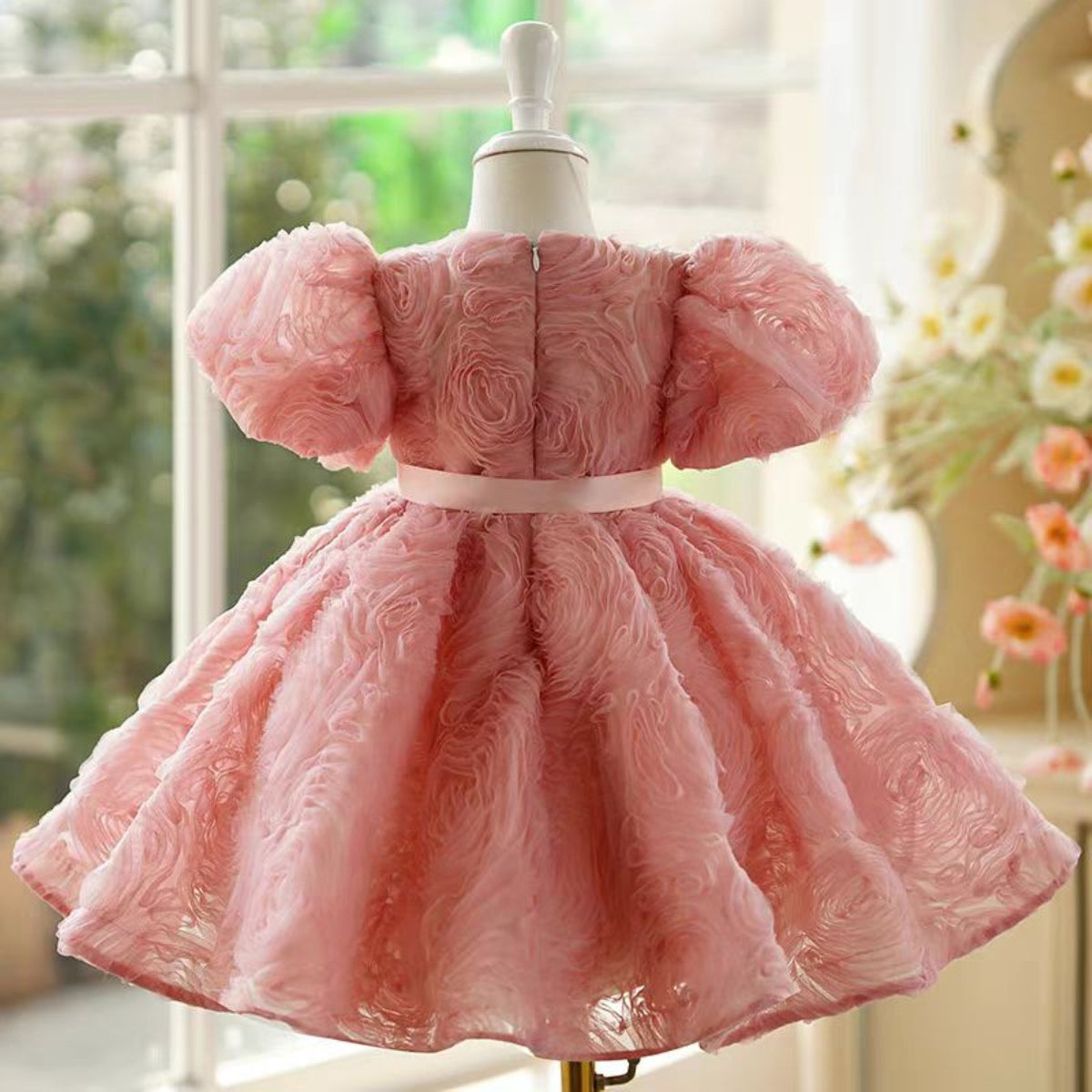 Jill Pink Girl Dress Kids 1st Toddler Birthday Party Holiday Gown J751