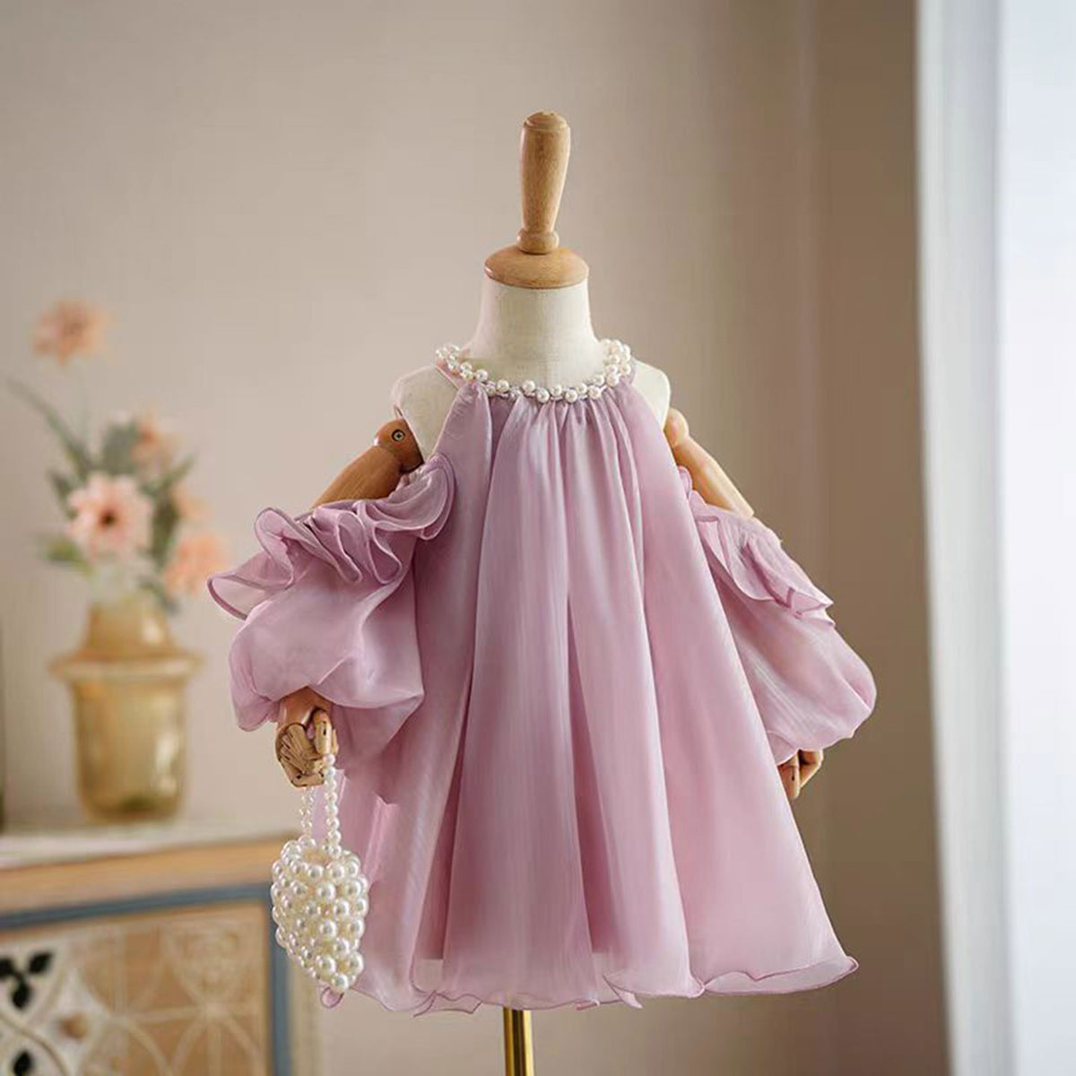 Jill Pink Princess Baby Girl Dress Tulle for Kids 1st Birthday Party J775