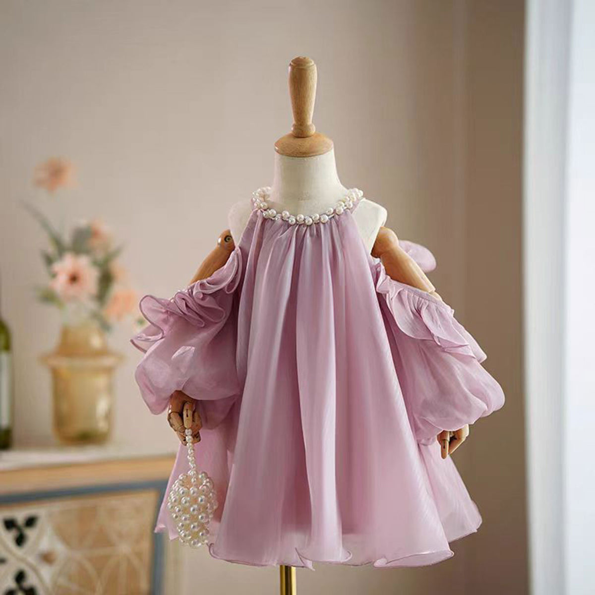 Jill Pink Princess Baby Girl Dress Tulle for Kids 1st Birthday Party J775