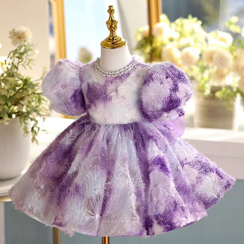 Purple Girl Puffy Dress Princess for Kids 1st Birthday Party J468 Jill Wish Purple Girl Puffy Dress Princess for Kids 1st Birthday Party J468 Jill Wish