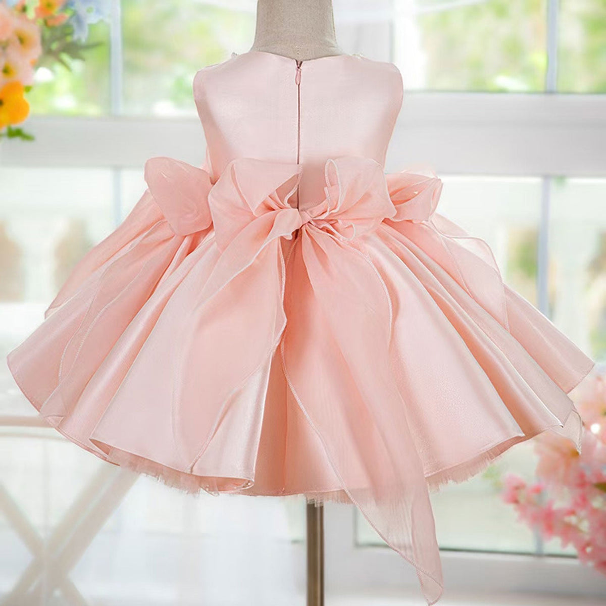 Jill Sleeveless Pink Baby Pearls Princess Girl Dress J208