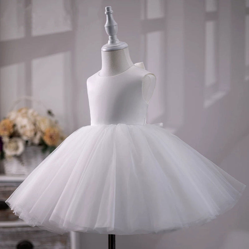 Jill White Baby Girl Dress Classic Sleeveless Party Ball Gown J705
