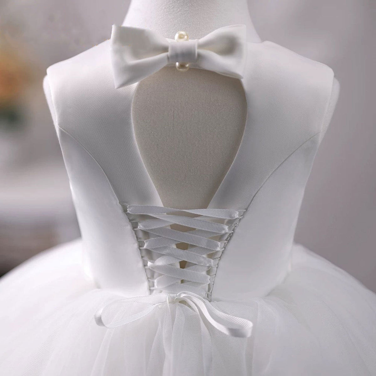 Jill White Baby Girl Dress Classic Sleeveless Party Ball Gown J705