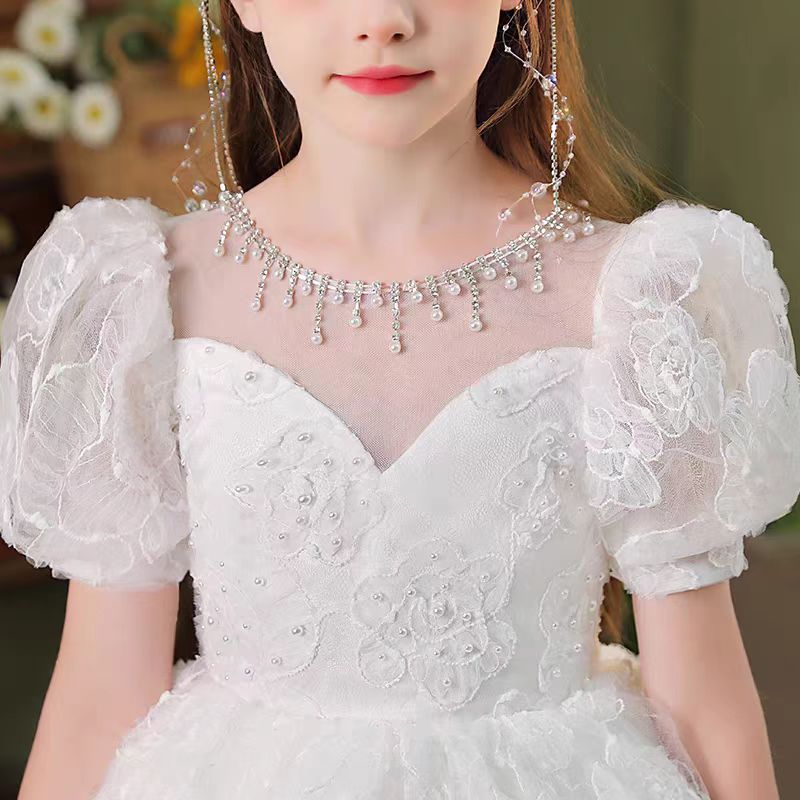 Jill White Girls Dress Wedding Birthday Party Short Ball Gown J718