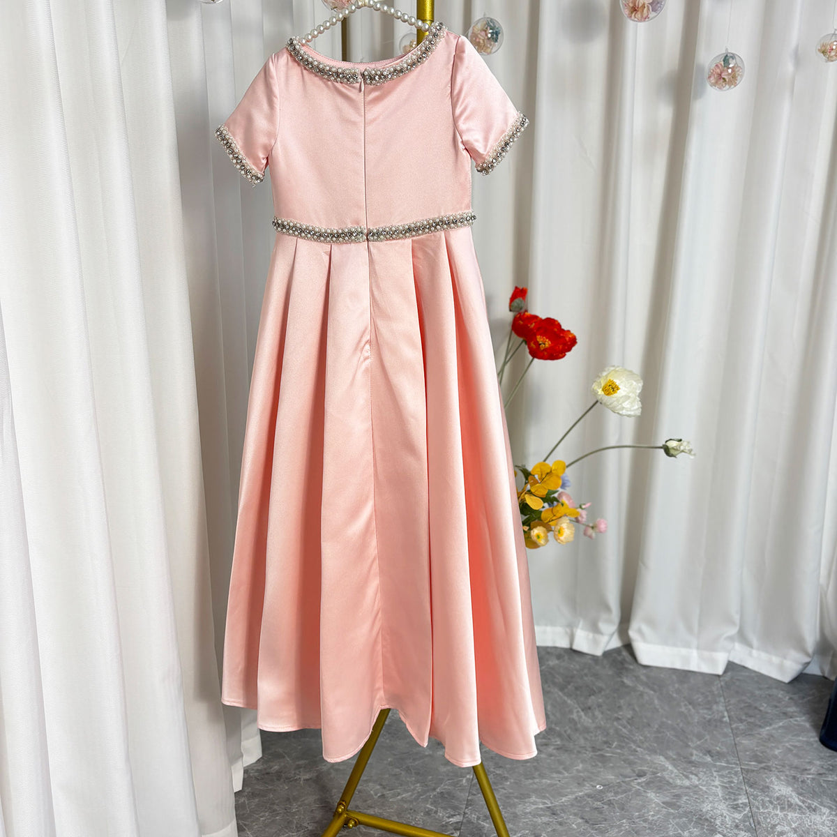 Jill White Satin First Communion Weddding Party Girl Dress J297