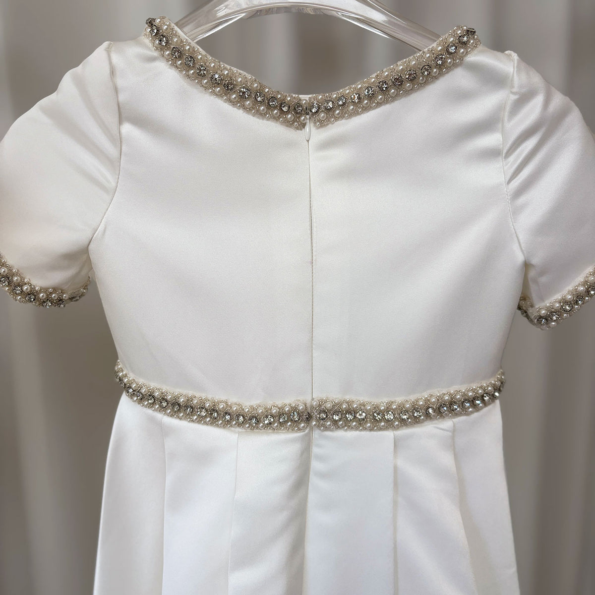 Jill White Satin First Communion Weddding Party Girl Dress J297