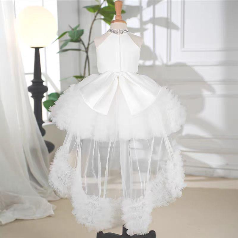 Jill White Tulle Girl Birthday Holiday Party Dress J342