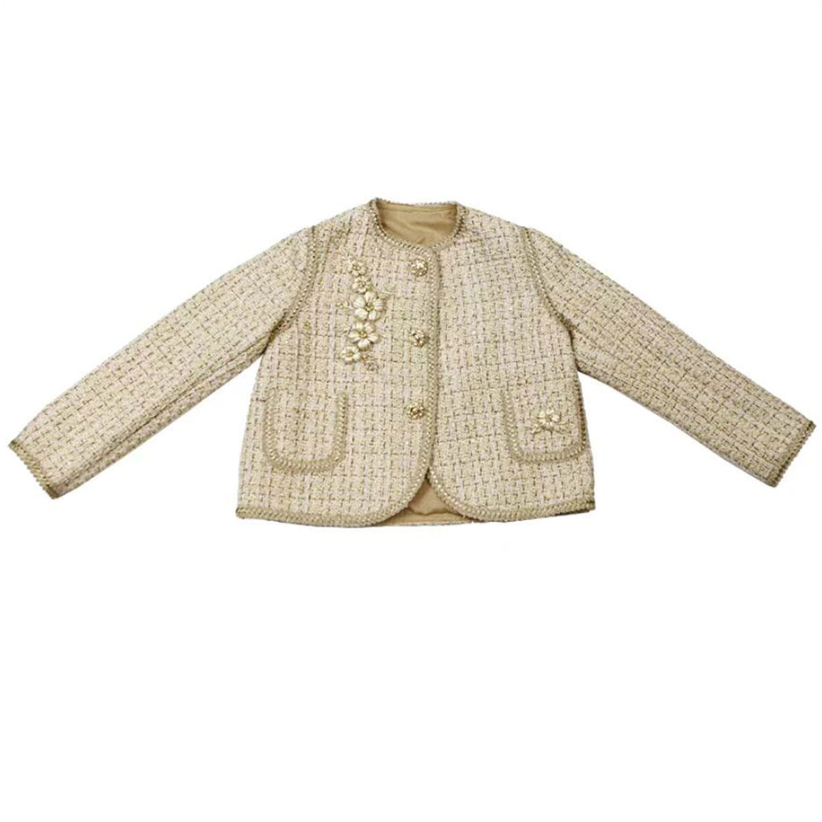 Jill Wish Champagne Child Long Sleeve Party Girl Dress J325