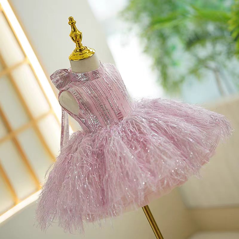 Jill Wish Champagne Knee Length 1st Birthday Girl Dress J315