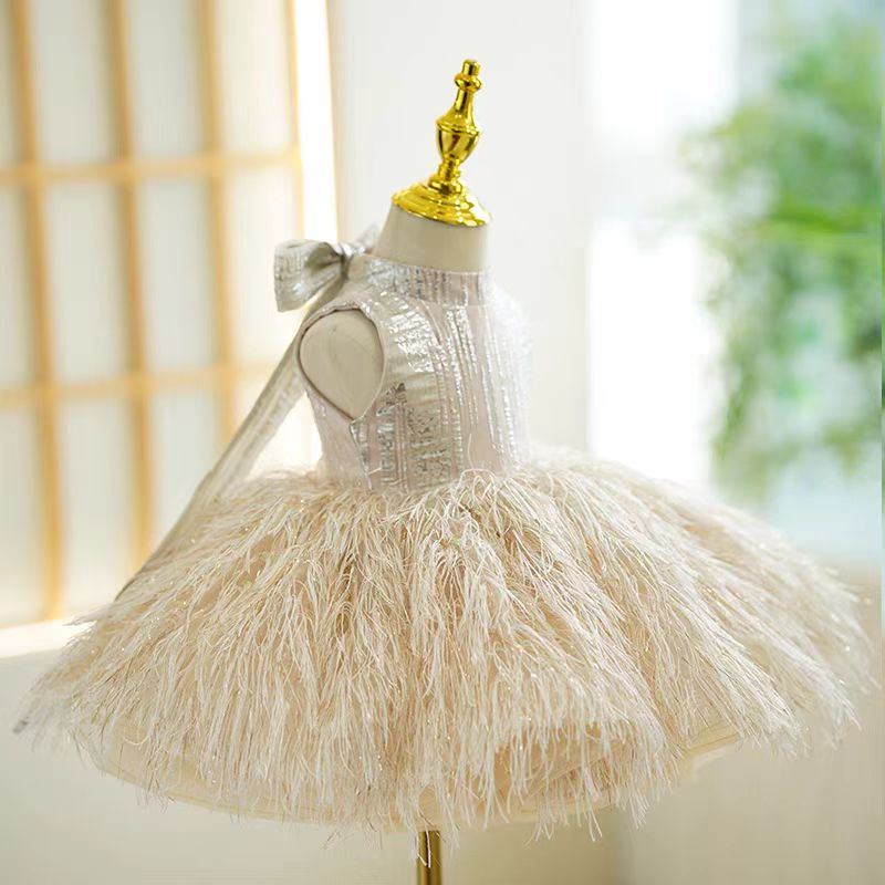 Jill Wish Champagne Knee Length 1st Birthday Girl Dress J315