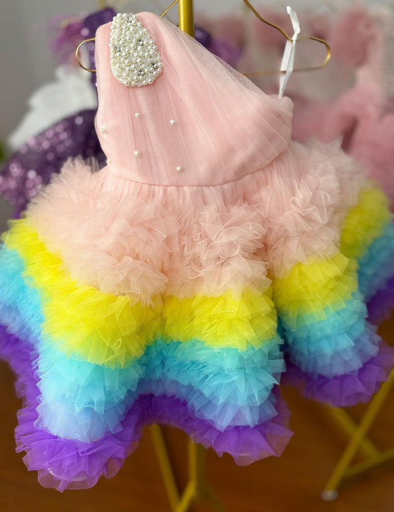 Jill Wish Coulorful Girl Dress Princess Baby Kids Wedding Birthday Party J332
