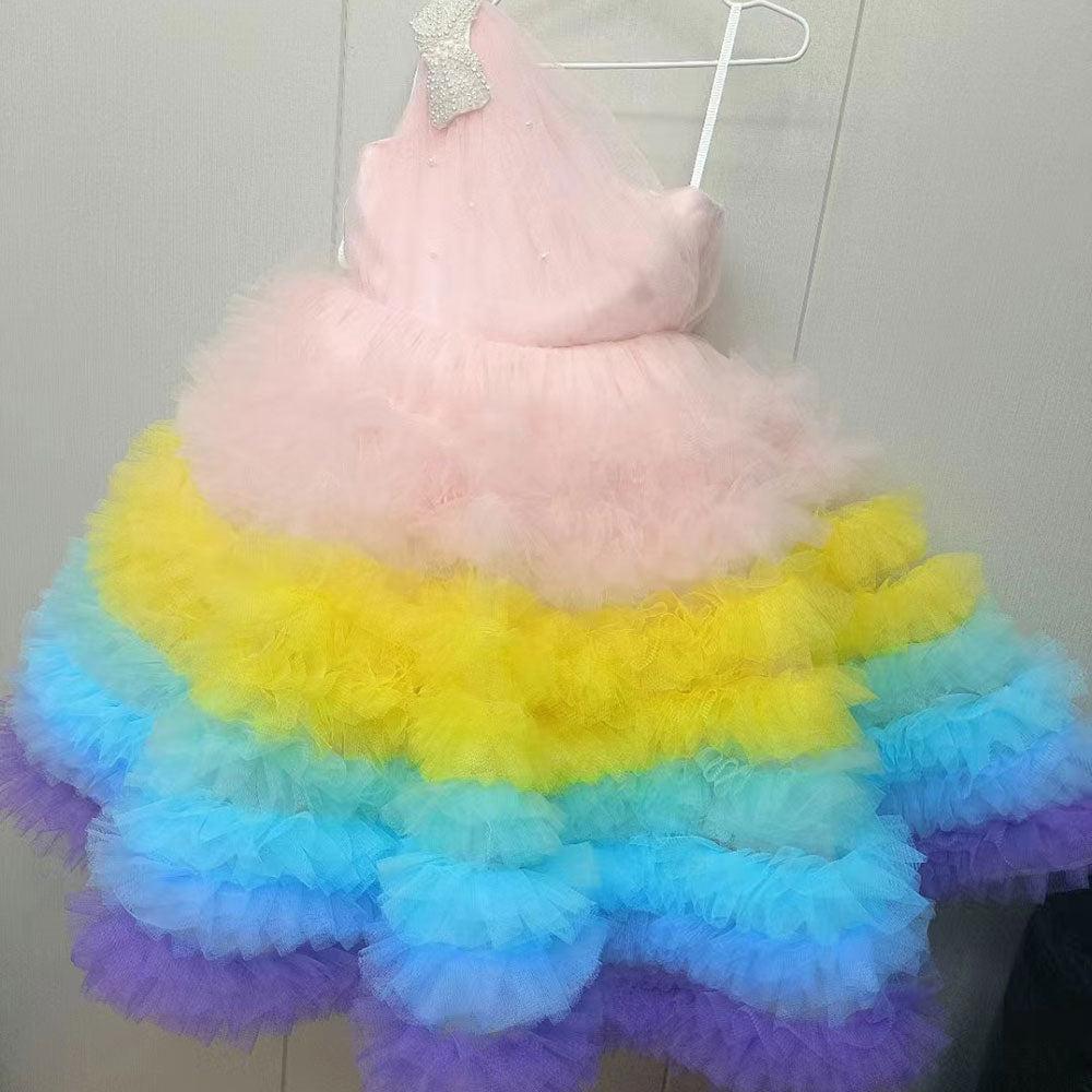Jill Wish Coulorful Girl Dress Princess Baby Kids Wedding Birthday Party J332