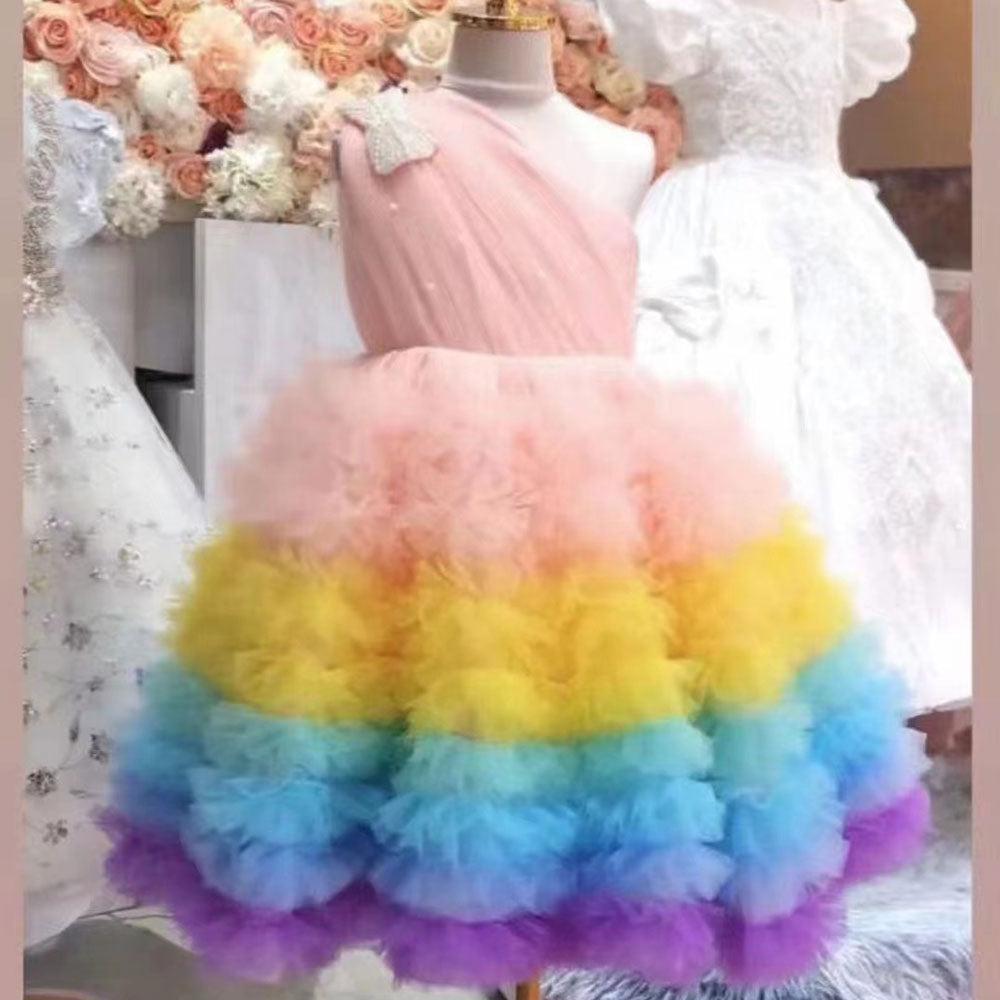 Jill Wish Coulorful Girl Dress Princess Baby Kids Wedding Birthday Party J332