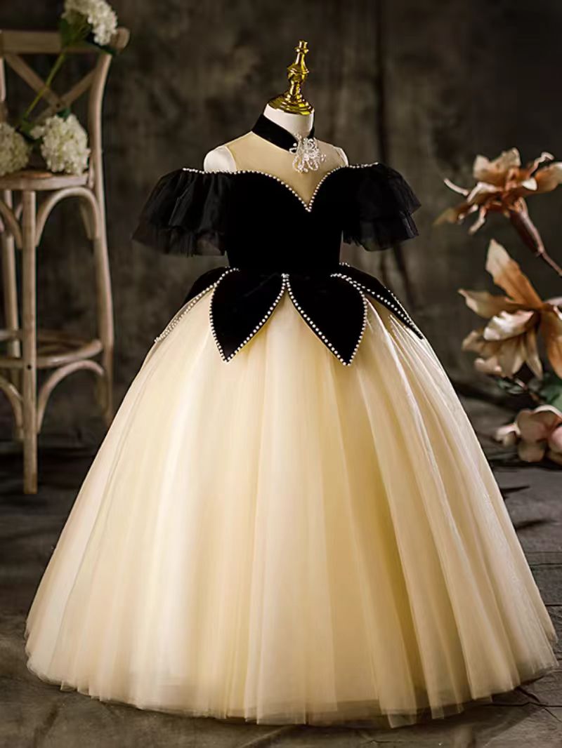 Jill Wish Elegant Black Off-Shoulder Princess Ball Gown Dress J115