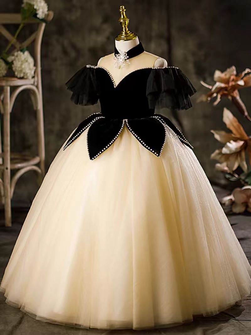 Jill Wish Elegant Black Off-Shoulder Princess Ball Gown Dress J115