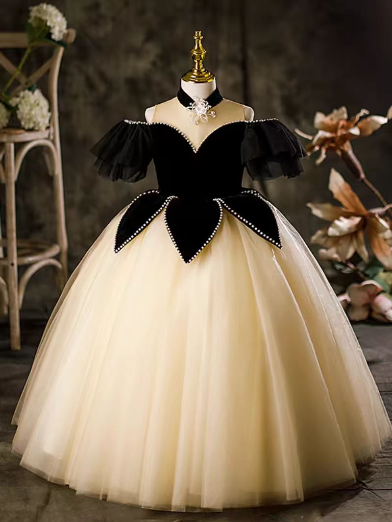 Jill Wish Elegant Black Off-Shoulder Princess Ball Gown Dress J115