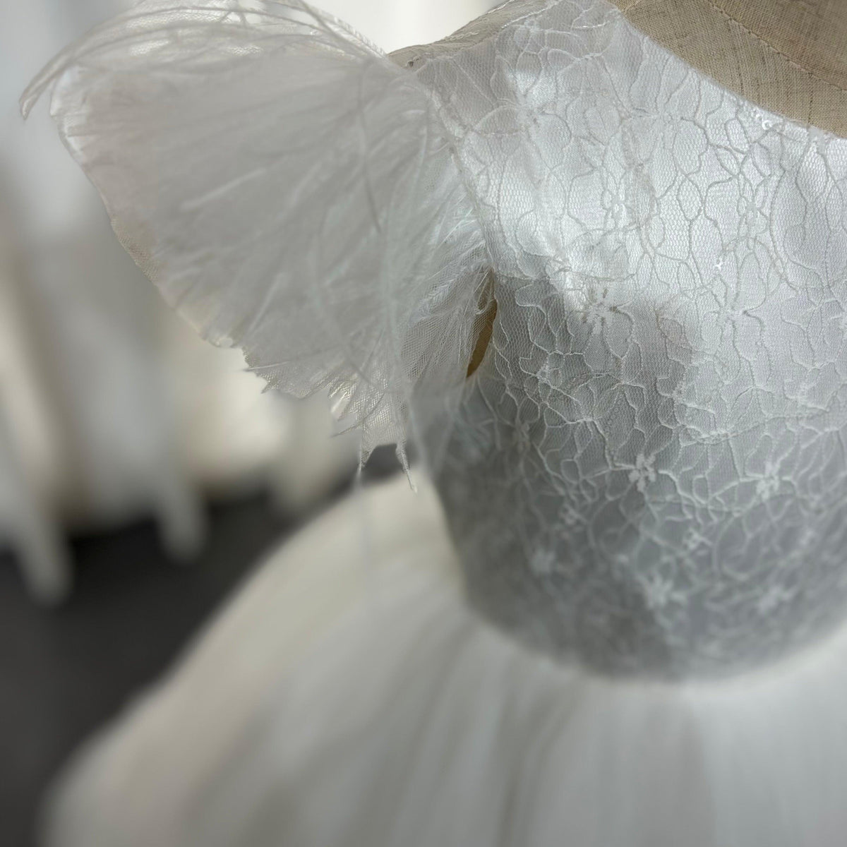 Jill Wish Elegant Champagne Girl Dress Feathers Princess Gown J169
