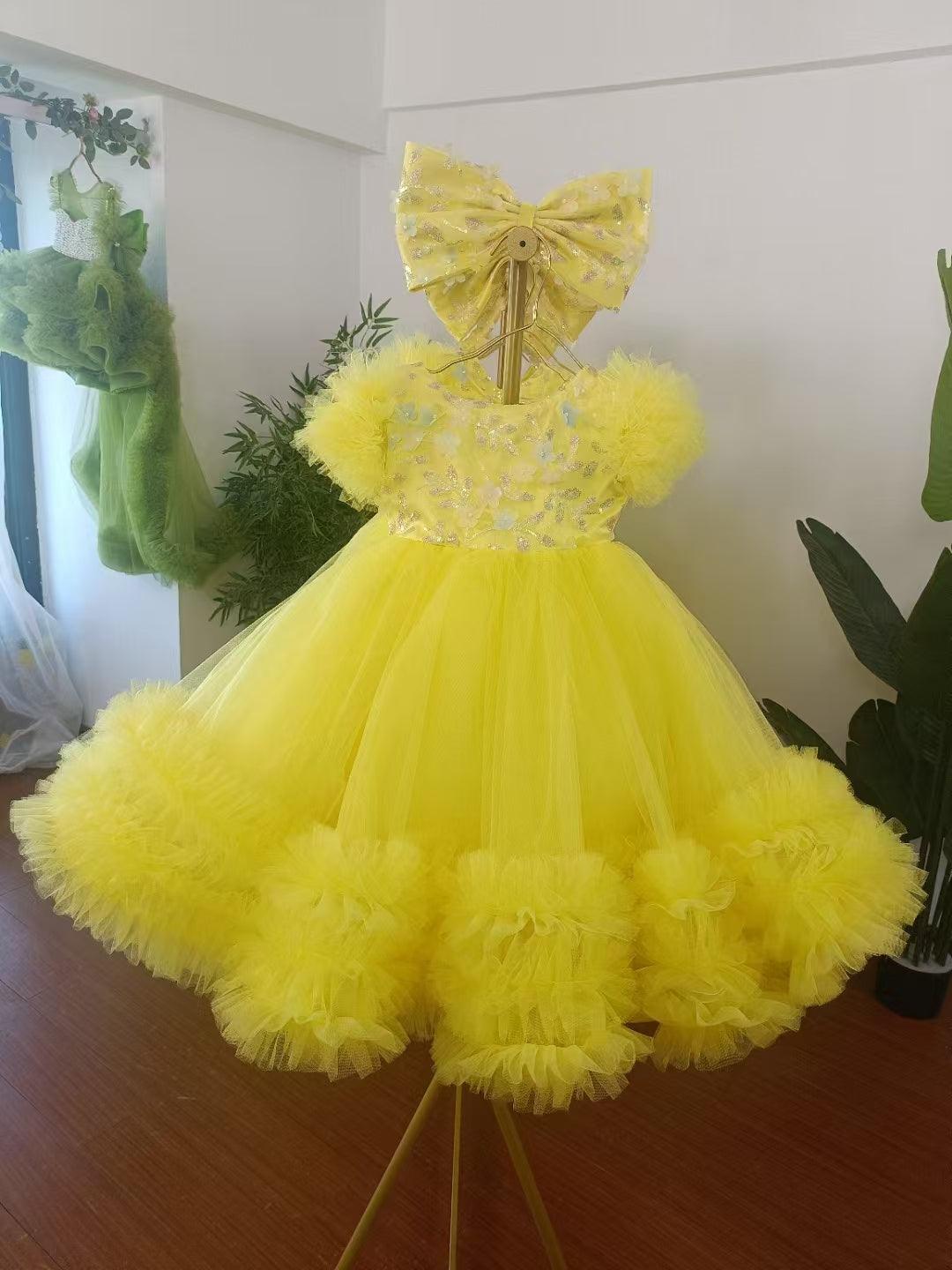 Jill Wish Elegant Flower Girl Dress Gold Kids Princess J069