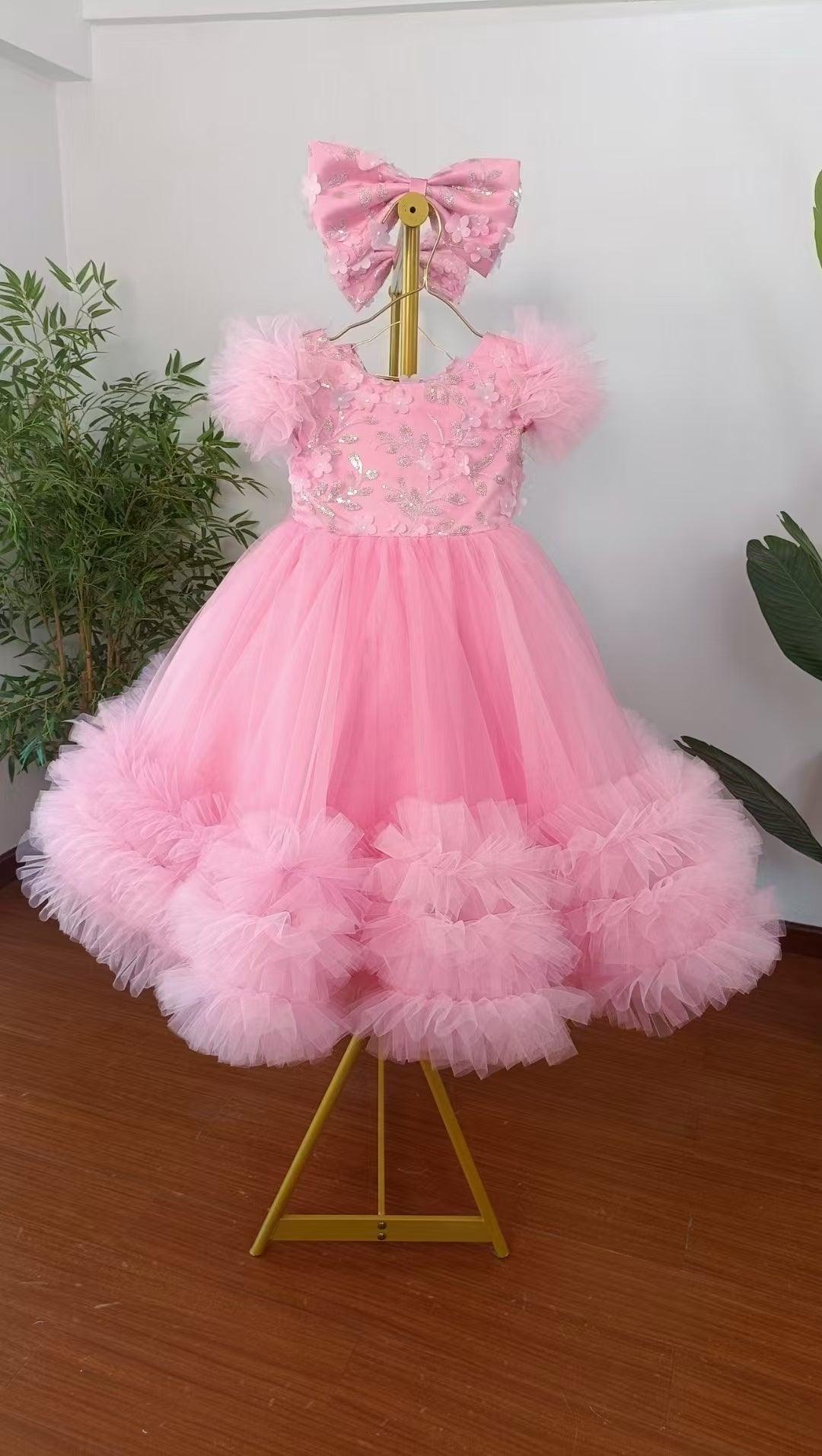 Jill Wish Elegant Flower Girl Dress Gold Kids Princess J069