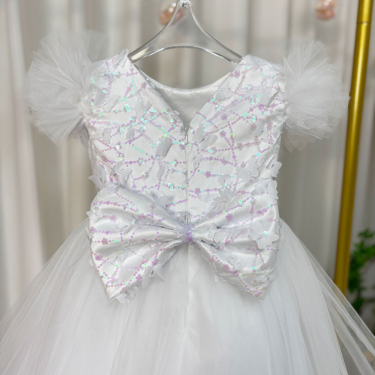 Jill Wish Elegant Flower Girl Dress Gold Kids Princess J069