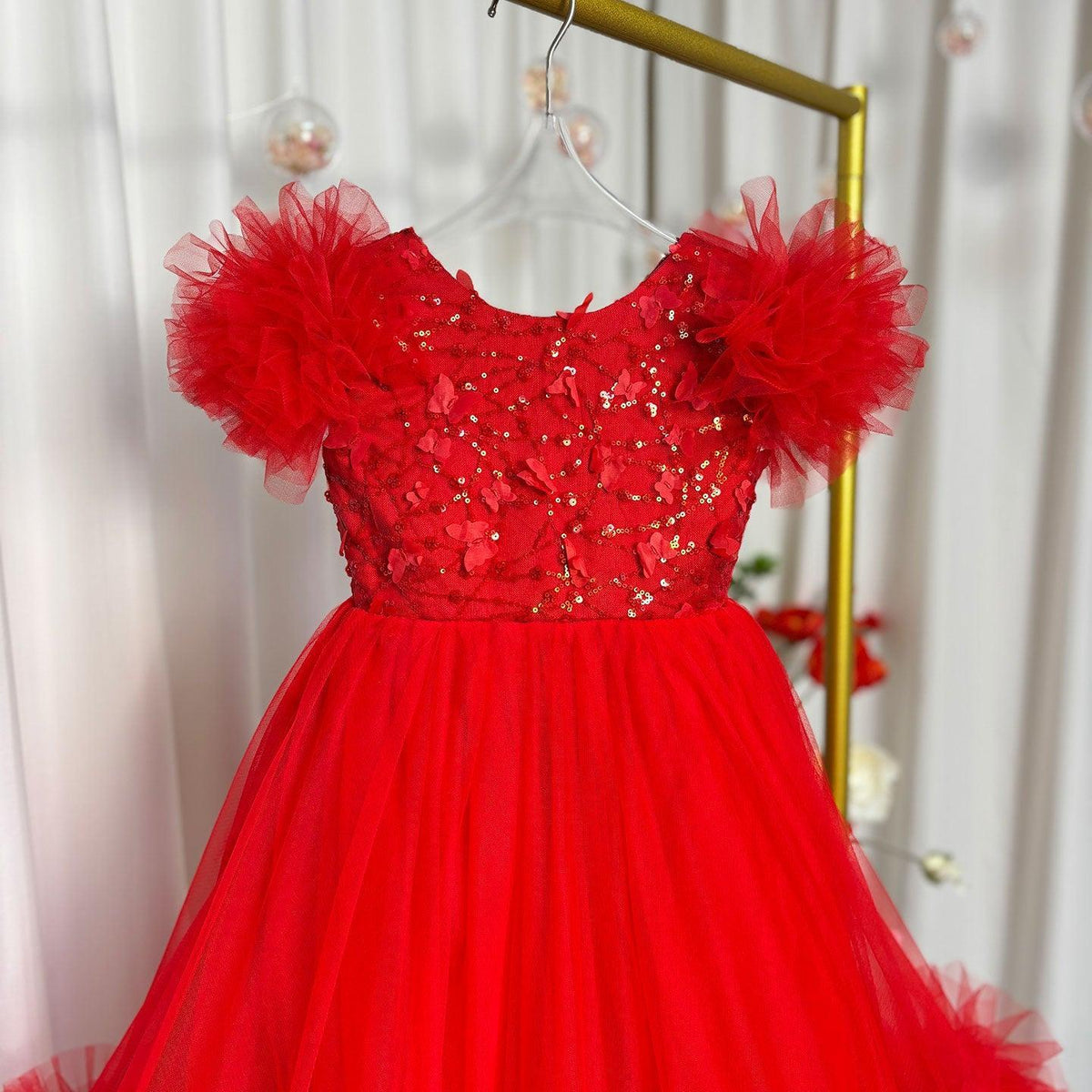 Jill Wish Elegant Flower Girl Dress Gold Kids Princess J069