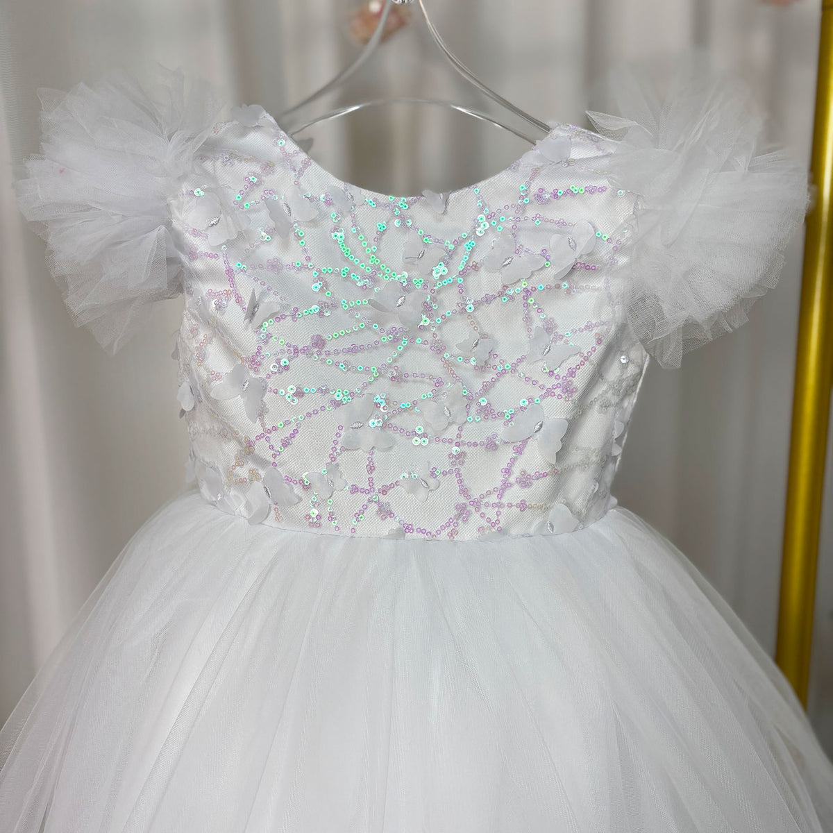 Jill Wish Elegant Flower Girl Dress Gold Kids Princess J069