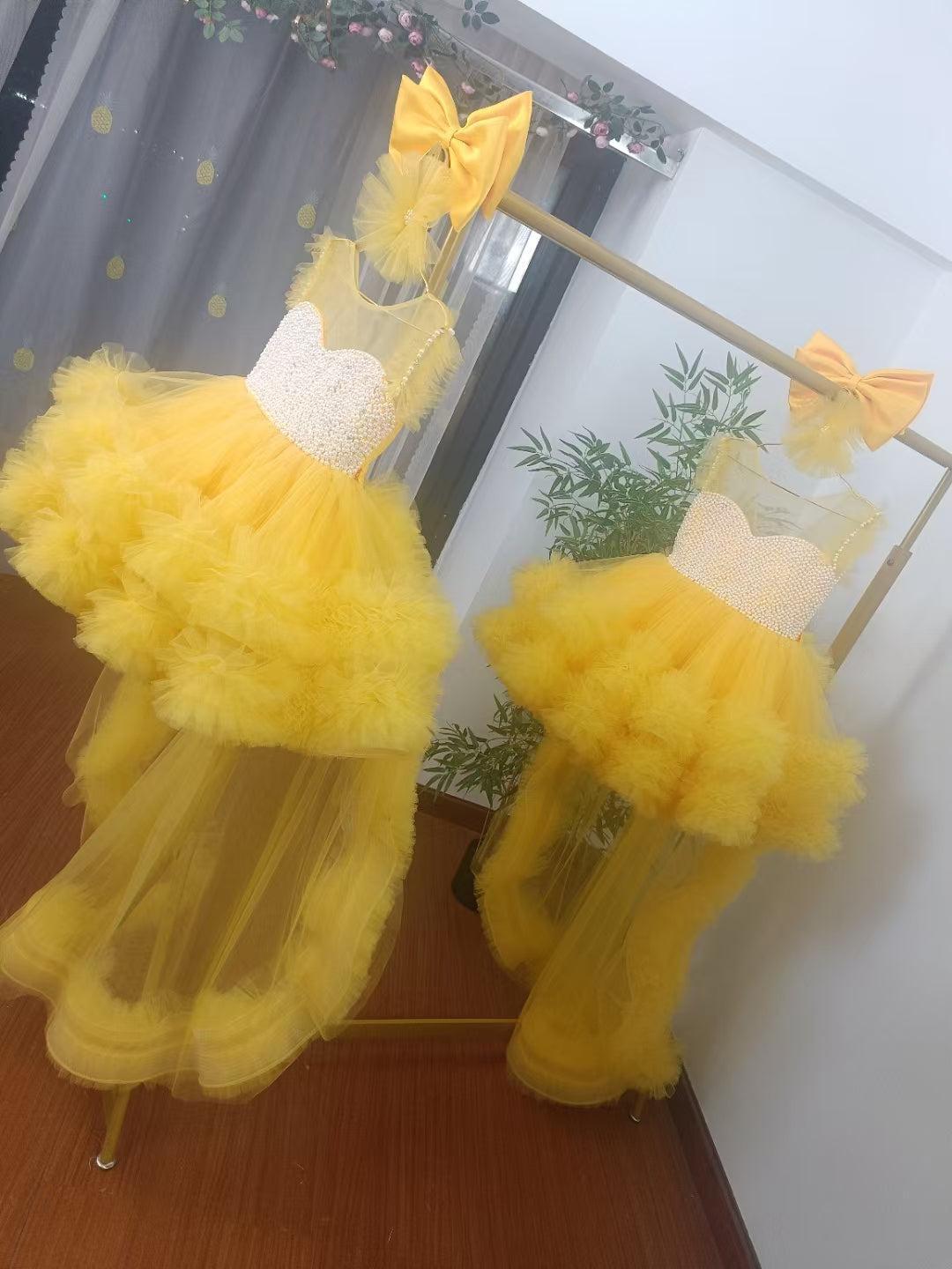 Jill Wish Elegant Green Pearls Flower Girl Dress Princess J301