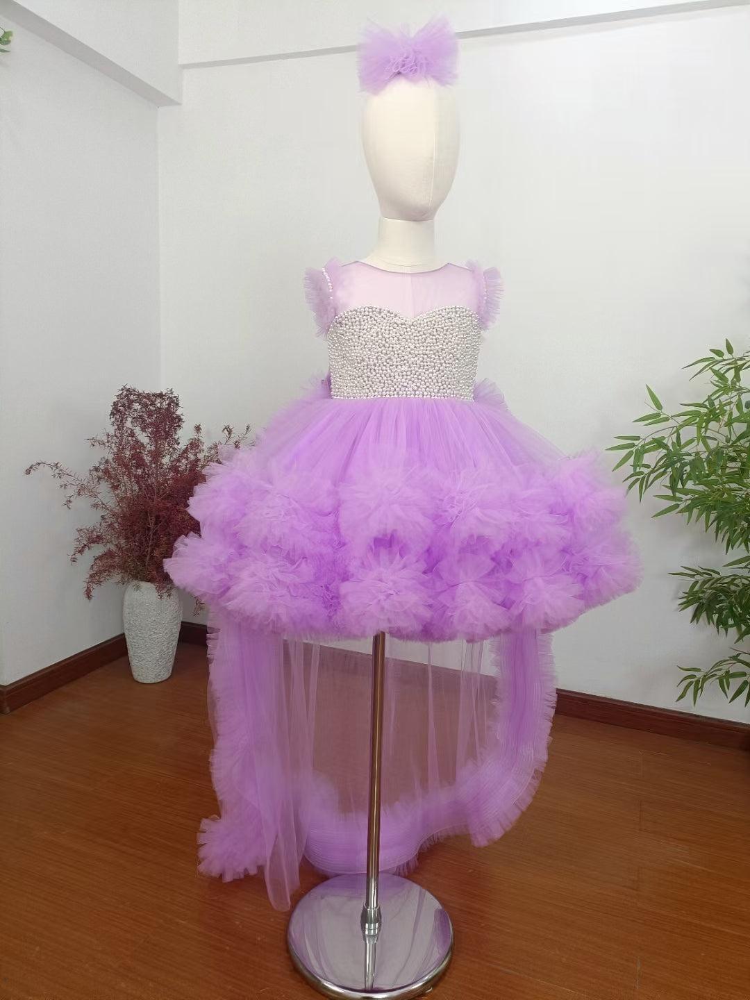 Jill Wish Elegant Green Pearls Flower Girl Dress Princess J301
