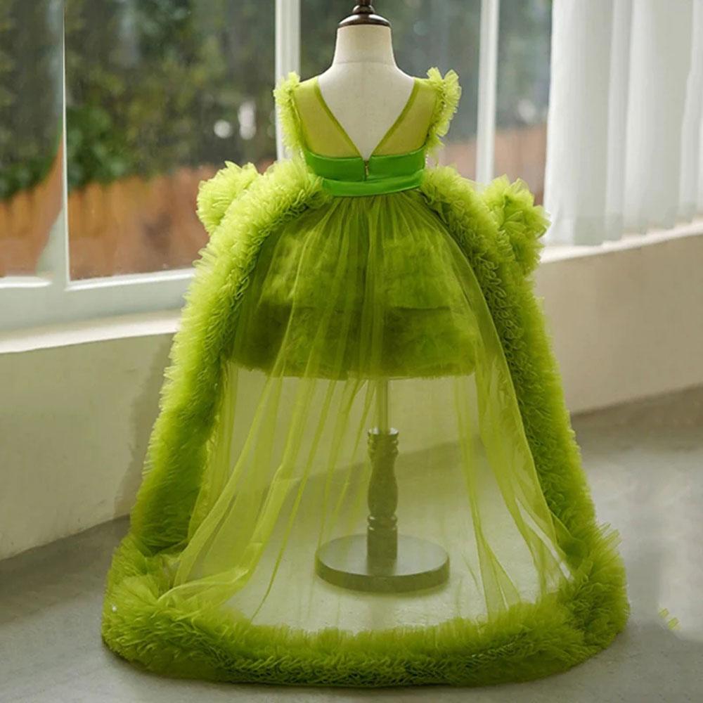 Jill Wish Elegant Green Pearls Flower Girl Dress Princess J301