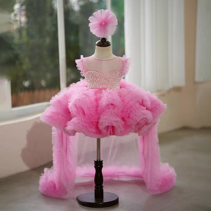Jill Wish Elegant Green Pearls Flower Girl Dress Princess J301