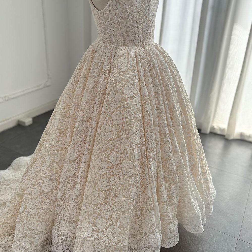 Jill Wish Elegant Ivory Flower Girl Dress Appliques Lace Princess Gown J261