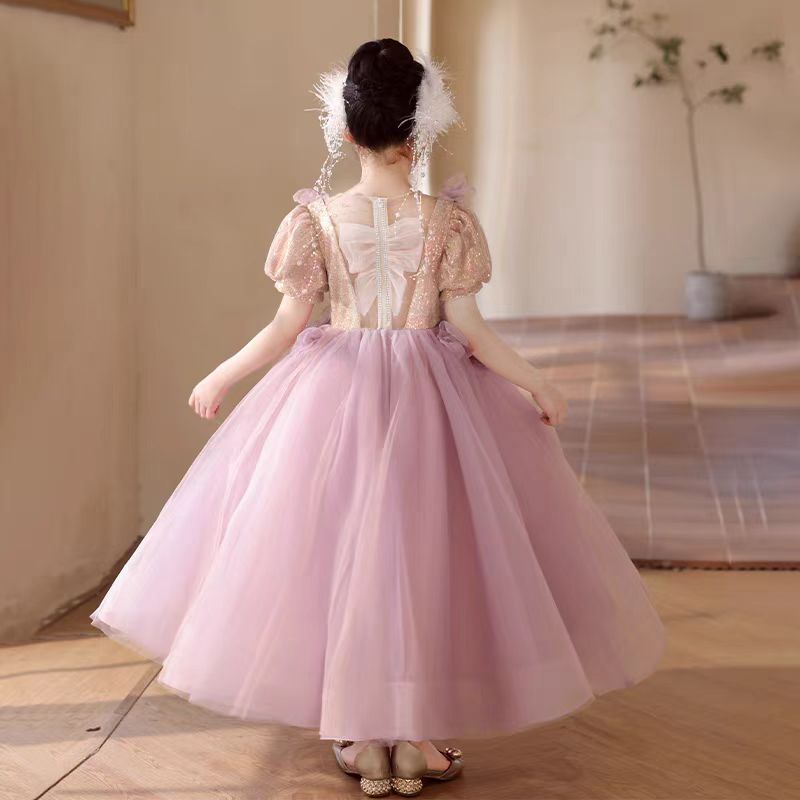 Jill Wish Elegant Lilac Crystal A-Line Birthday Pageant Girl Dress J338
