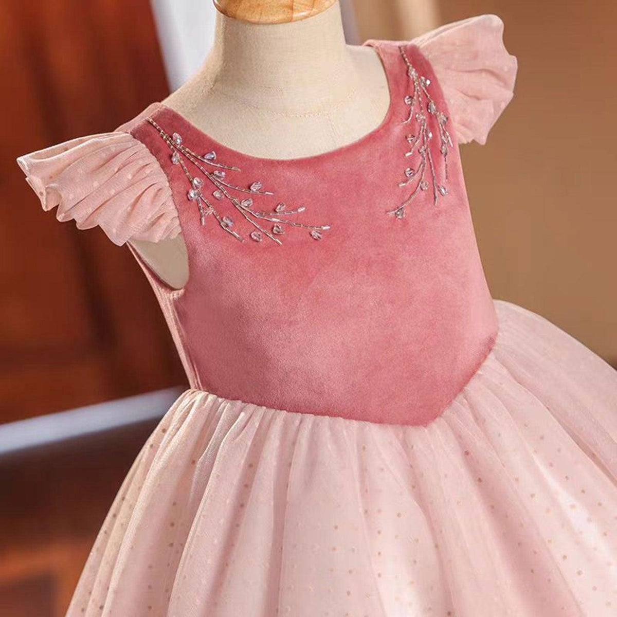 Jill Wish Elegant Pink Girl Bridesmaides Dresses Beaded Long Arabic J198