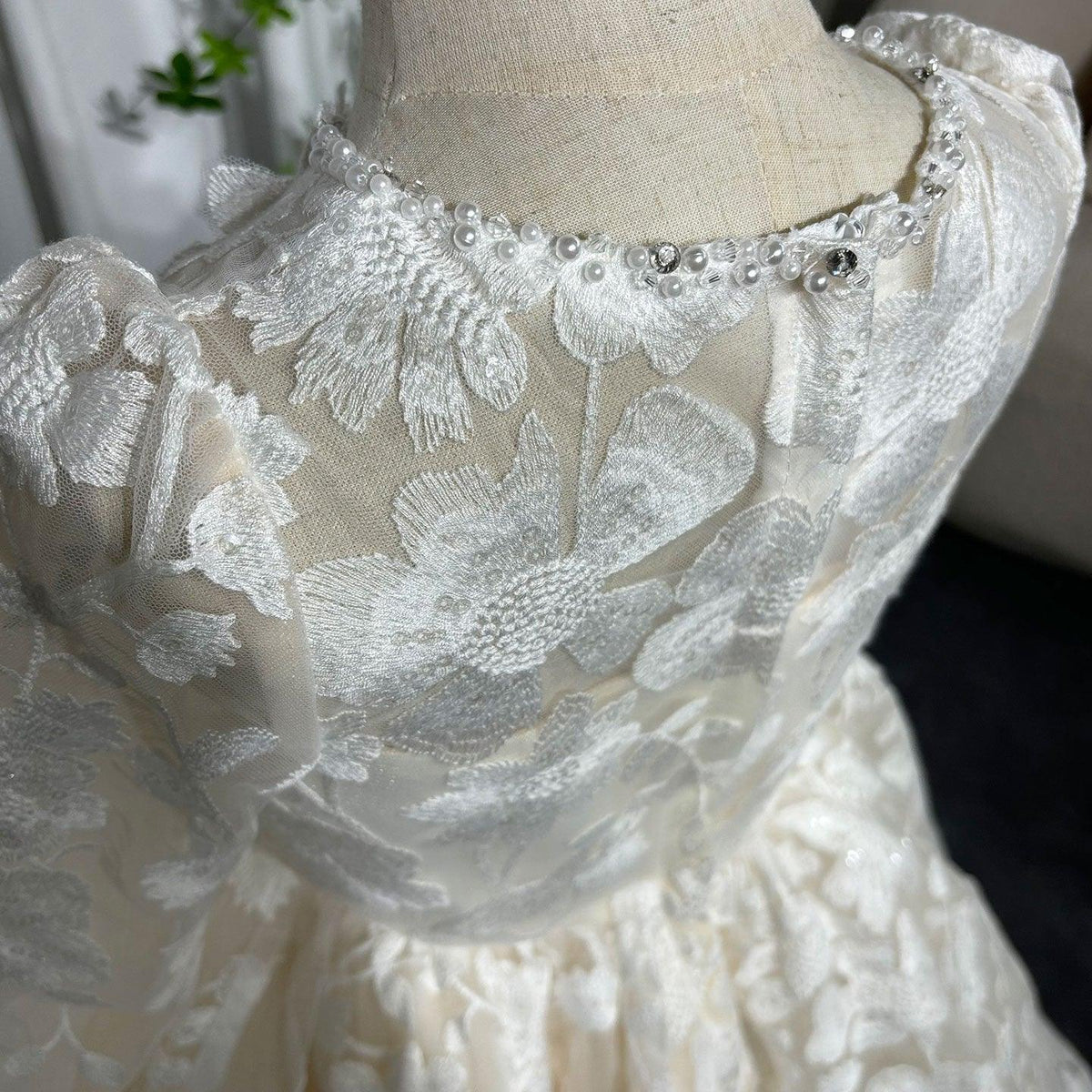 Jill Wish Elegant White Flower Girl Dress Appliques Princess J308