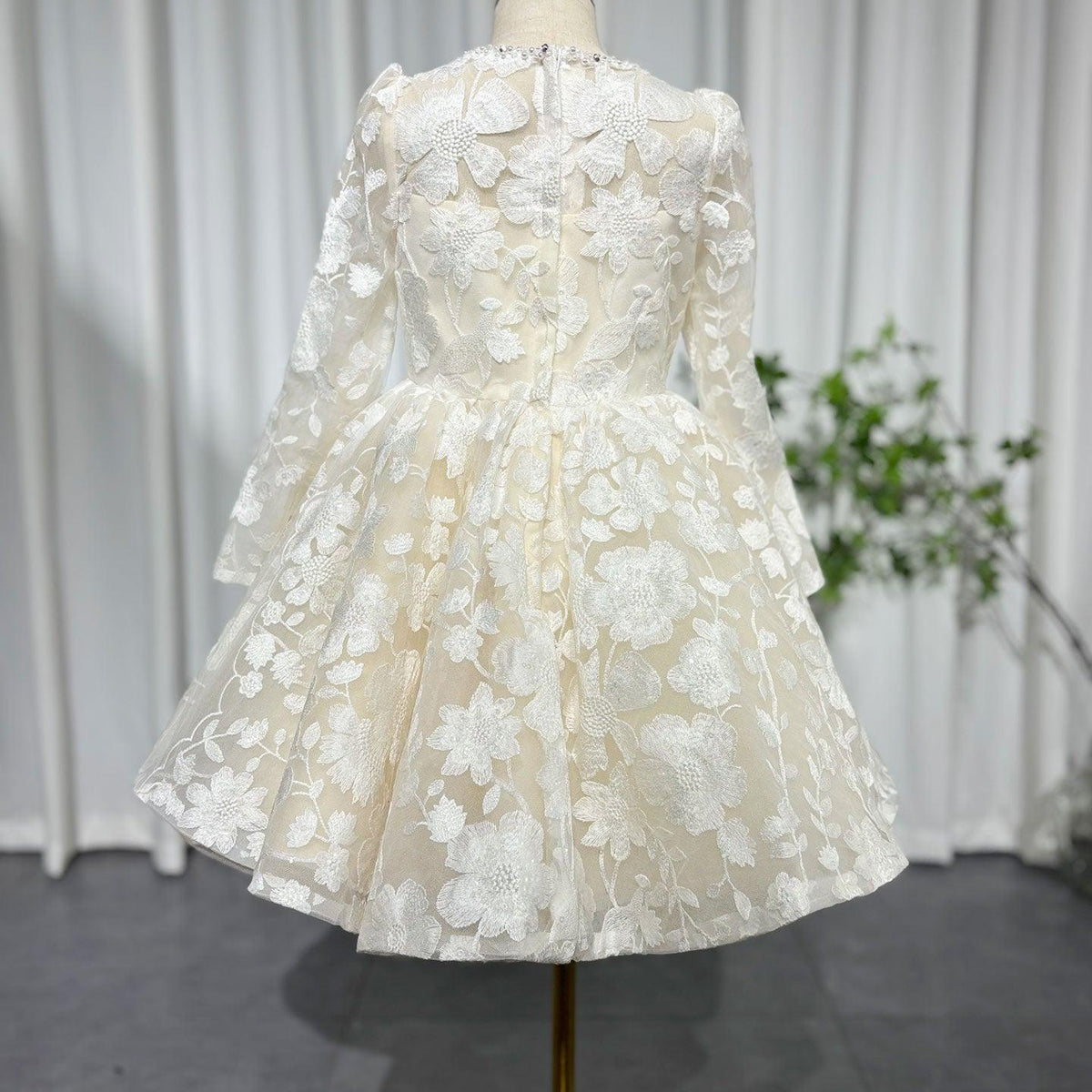 Jill Wish Elegant White Flower Girl Dress Appliques Princess J308