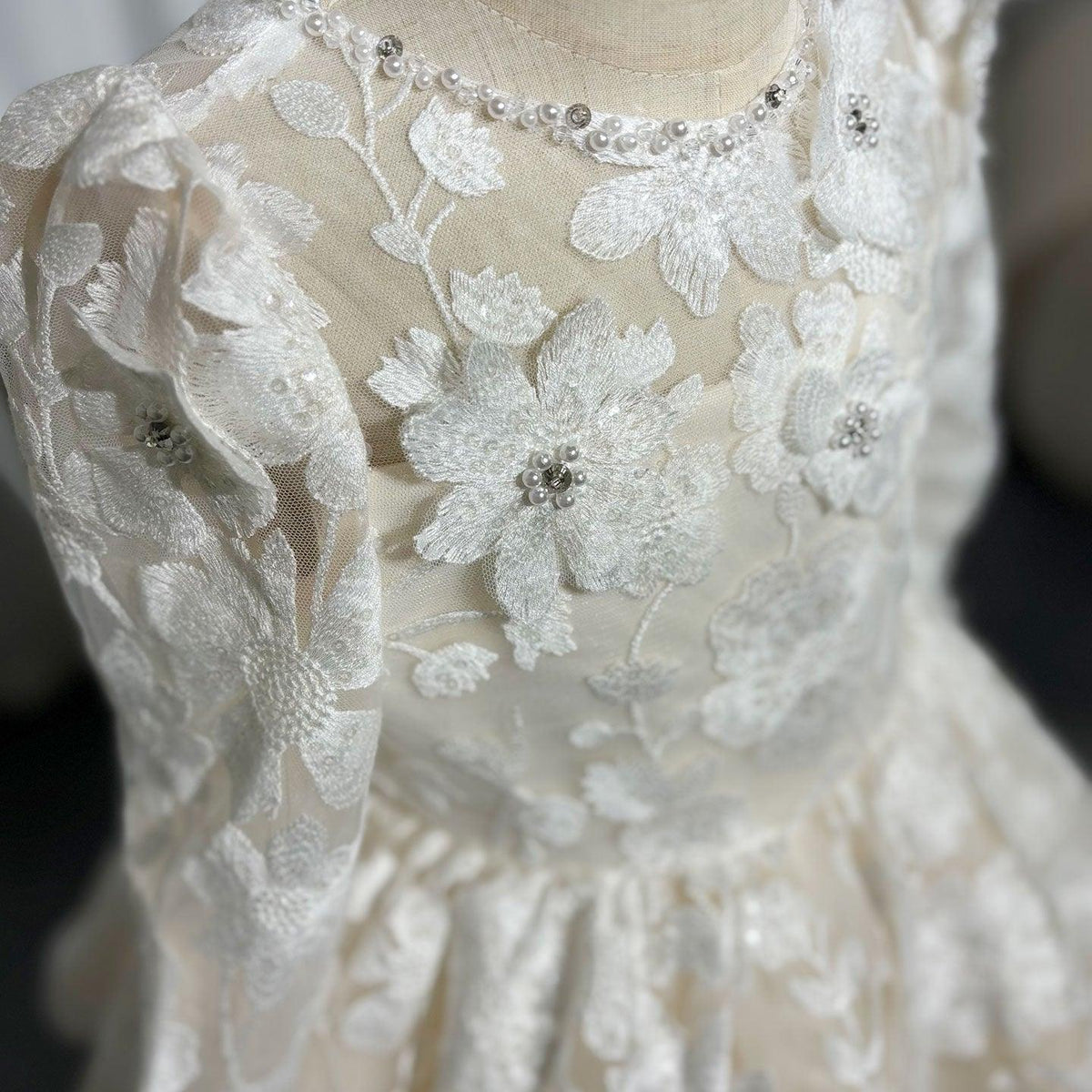 Jill Wish Elegant White Flower Girl Dress Appliques Princess J308