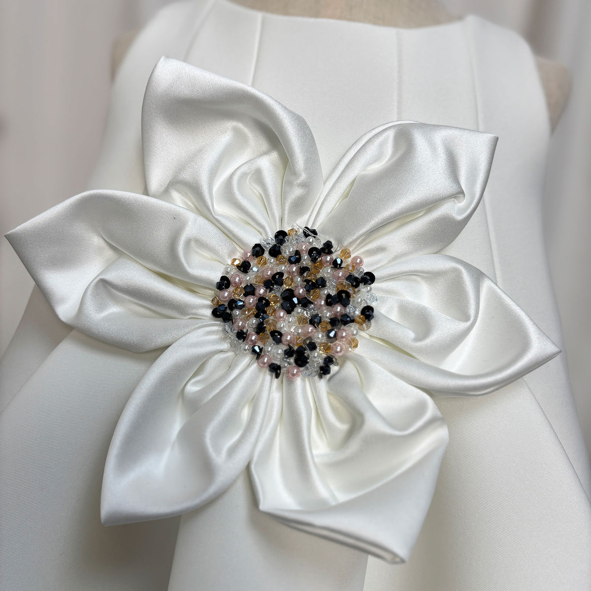 Jill Wish Elegant White Girl Dress Handmade Flowers Princess J386