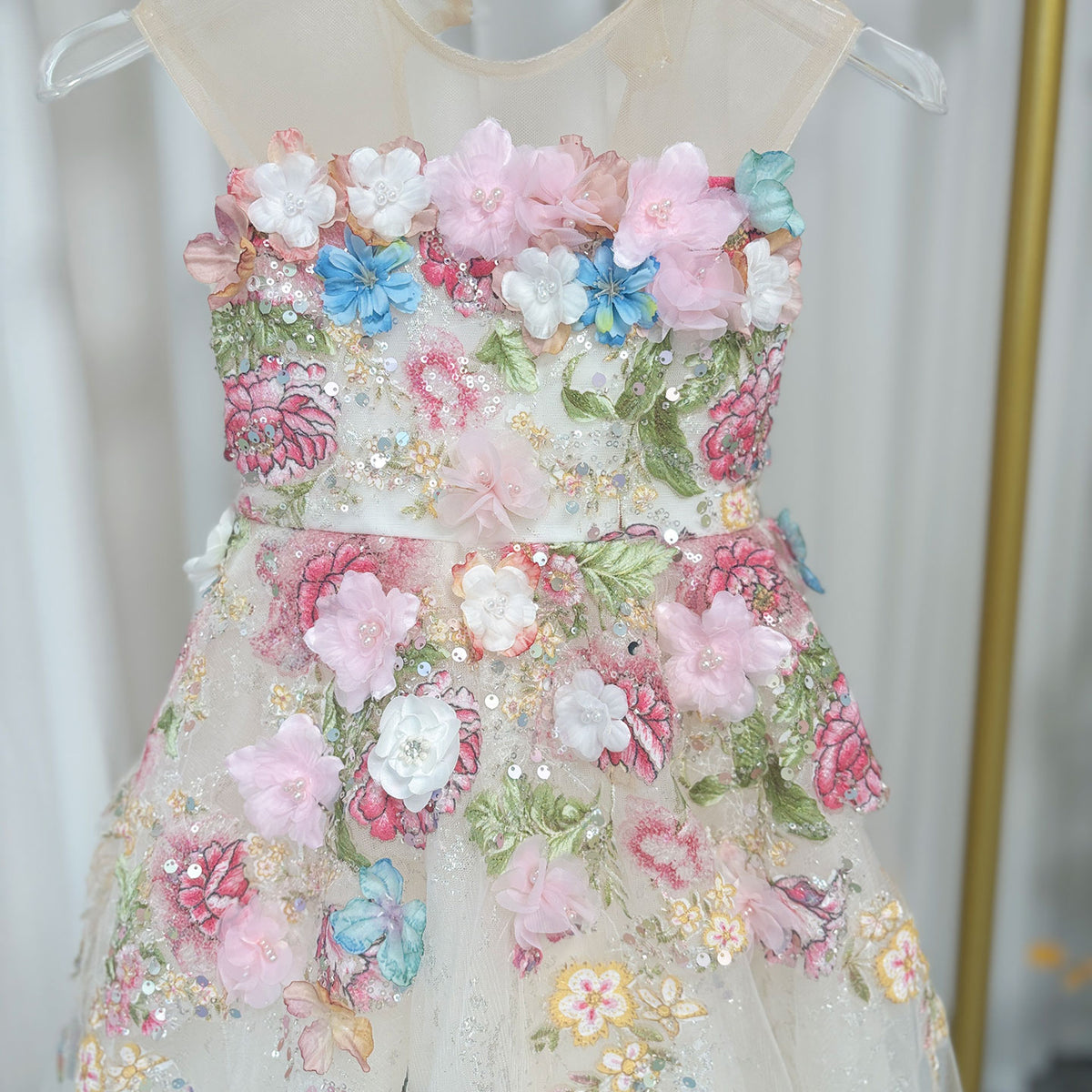 Jill Wish Floral Luxury Long Girl Dress for Princess Birthday Pageant J292