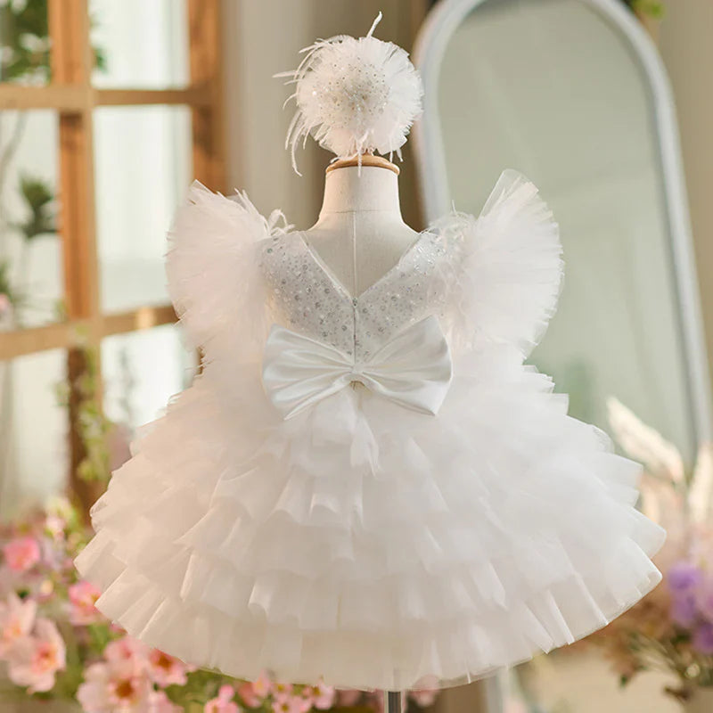 Jill Wish Floral Sequin Knee Length Baby Birthday Girl Dress J275