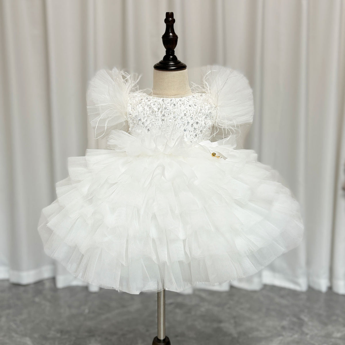 Jill Wish Floral Sequin Knee Length Baby Birthday Girl Dress J275