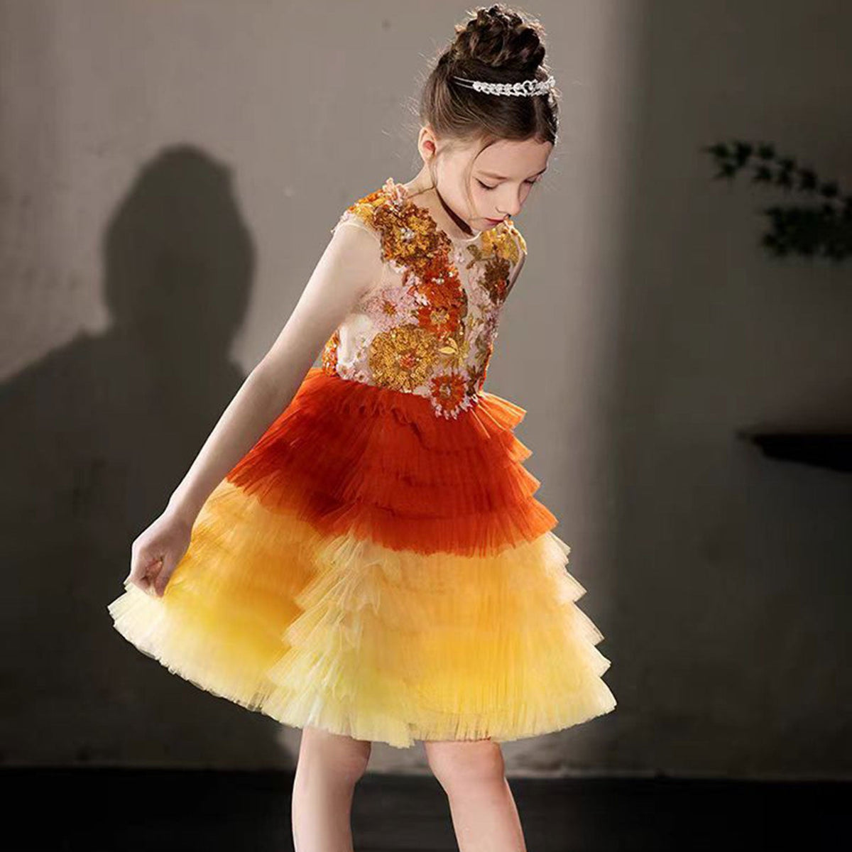 Jill Wish Flower Girl Dress Arabic Princess Dubai Party Gowns J097