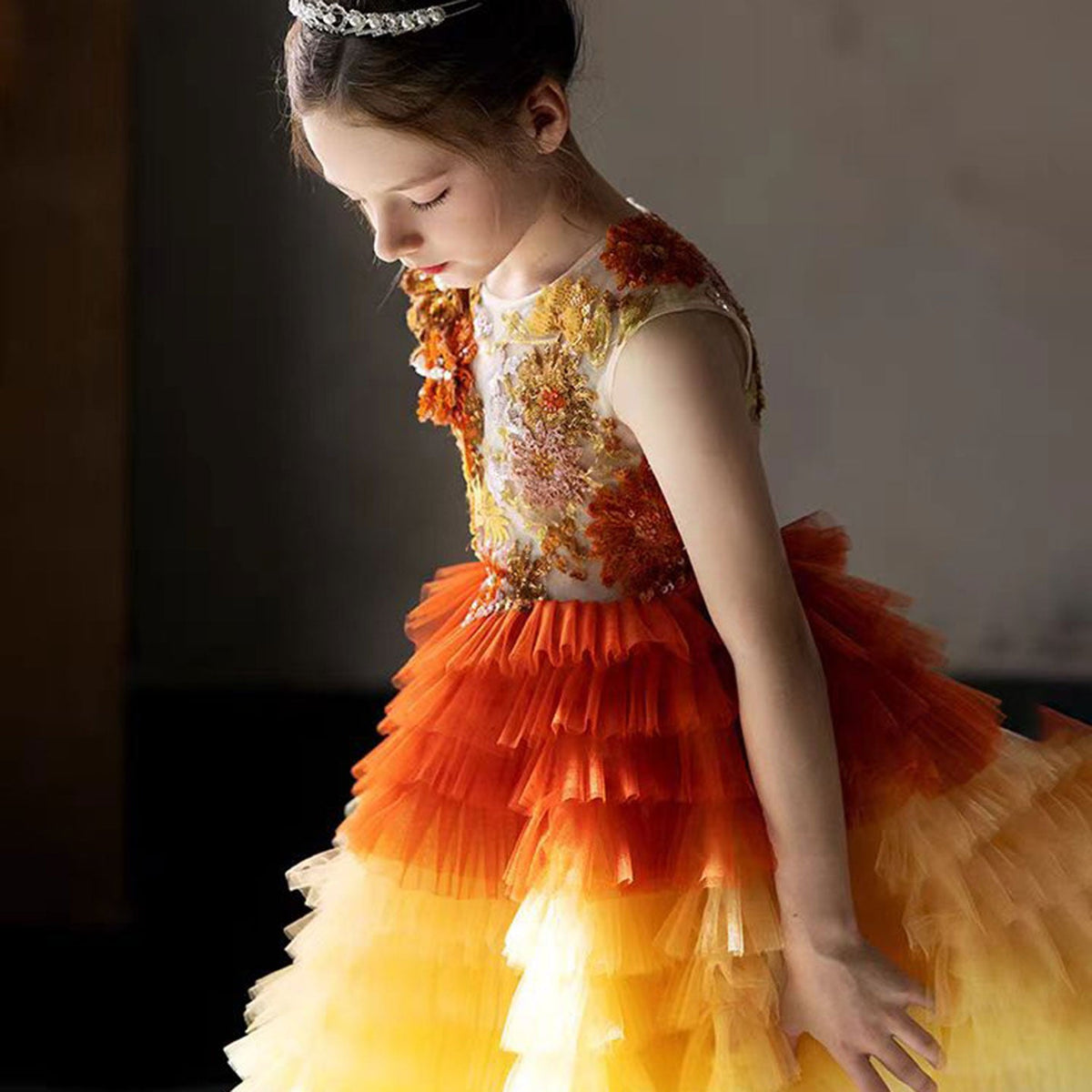 Jill Wish Flower Girl Dress Arabic Princess Dubai Party Gowns J097