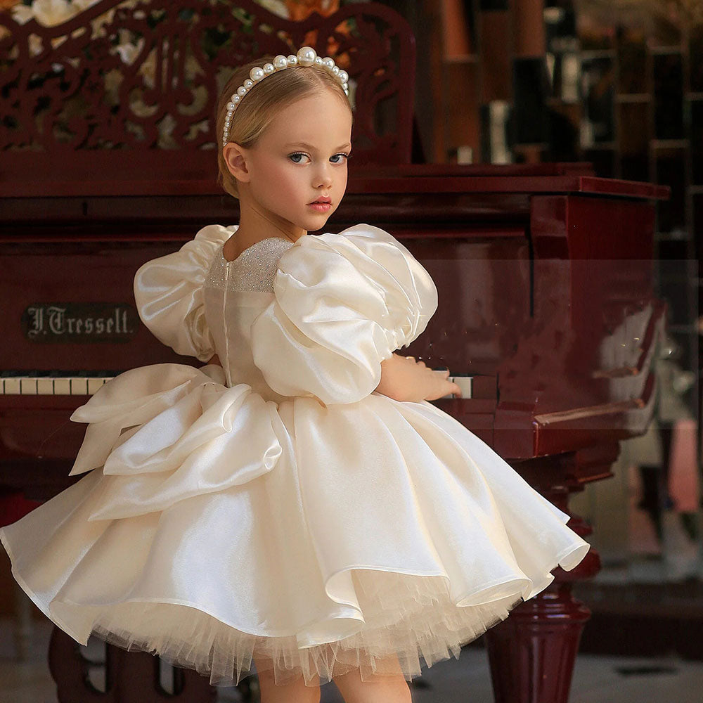 Jill Wish Girl Dress Puffy Sleeve for Kids Princess Birthday Wedding Party J373