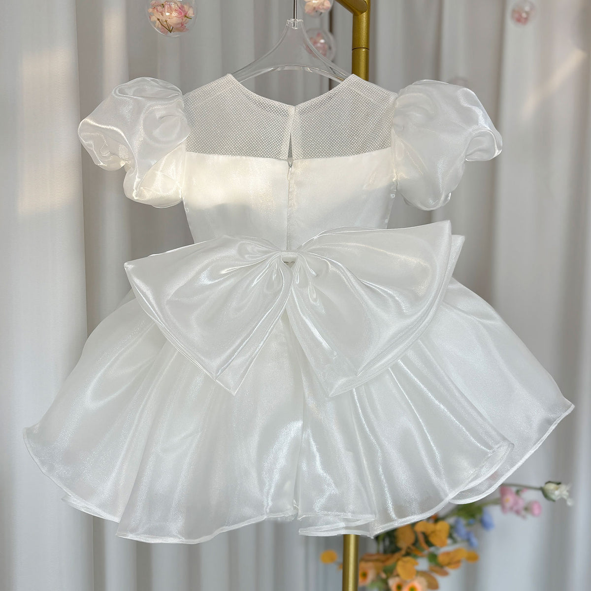 Jill Wish Girl Dress Puffy Sleeve for Kids Princess Birthday Wedding Party J373