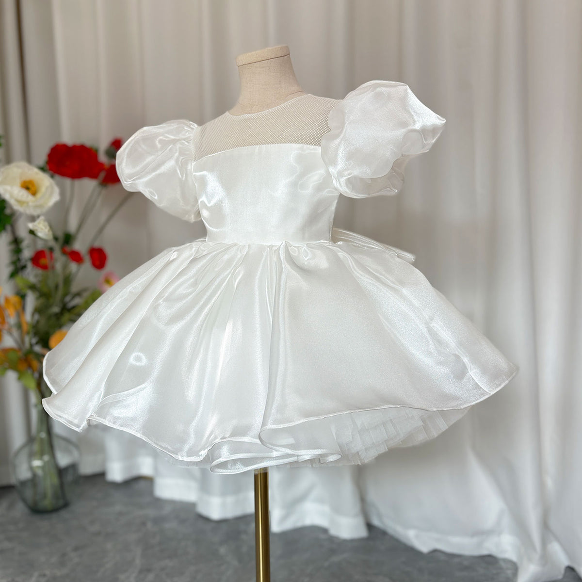 Jill Wish Girl Dress Puffy Sleeve for Kids Princess Birthday Wedding Party J373