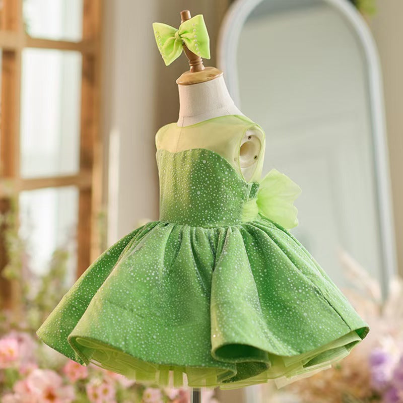 Jill Wish Green Knee Length Baby 1st Birthday Girl Dress J303