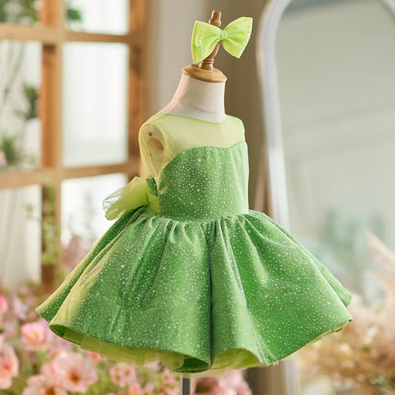 Jill Wish Green Knee Length Baby 1st Birthday Girl Dress J303