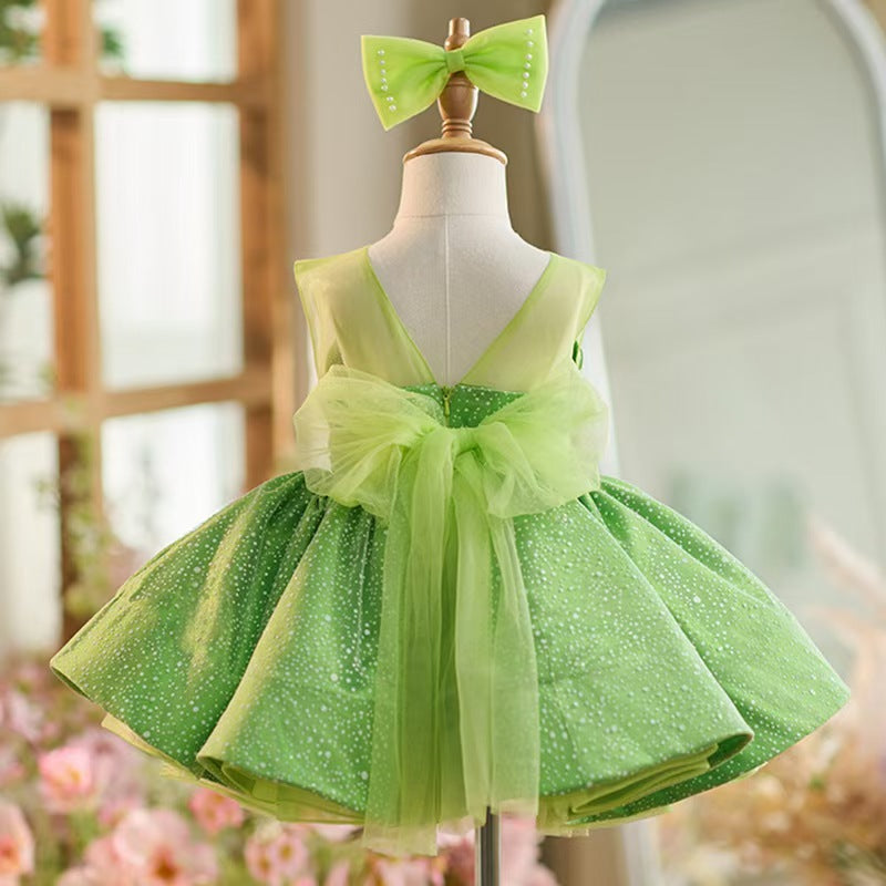 Jill Wish Green Knee Length Baby 1st Birthday Girl Dress J303